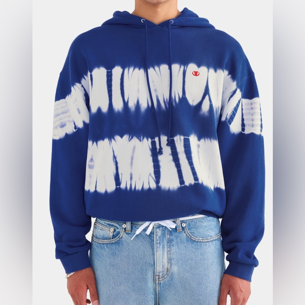 Venroy Tie Dye Heavy Weight Track Hoodie - Royal Blue Tie Dye Size Medium